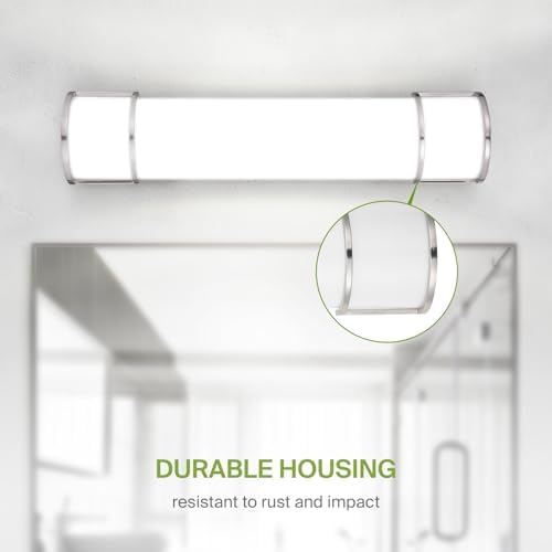 ASD LED 24" Vanity Flush Mount Light Fixture, Linear Bathroom Lighting Bar | 3CCT, Dimmable, ETL Listed | 25W 2600LM 3000-5000K 100-277V | Long Tube Bath Wall Sconce Over Mirror | Nickel, 4 Pack