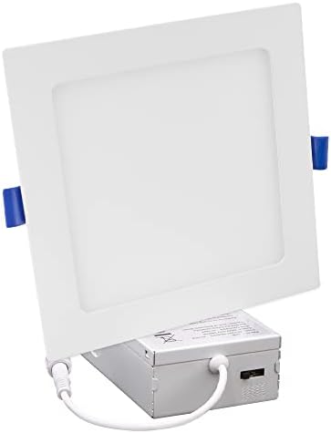 Maxxima 6" Slim Recessed LED Square Downlight 1000 Lumens, 5 CCT, 12 Pack