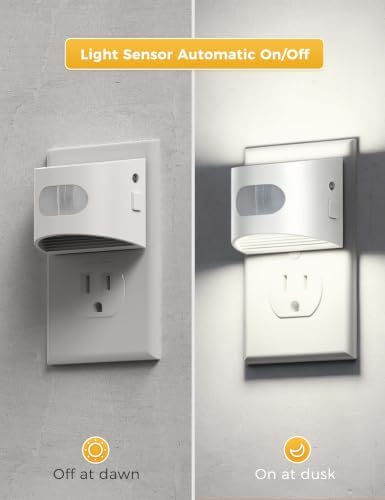 L LOHAS LED Motion Sensor Night Light, Night Lights Plug into Wall, 2 Pack