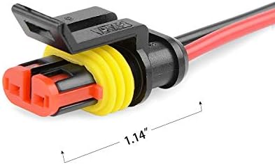 Nilight - 50020R 2Pin Way 16AWG Waterproof Wire 1.5mm Series Terminal Connector-10 Pack,2 Years Warranty