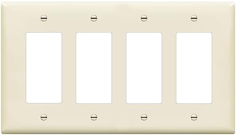 ENERLITES 4-Gang Mid-Size Decorator Switch Outlet Wall Plate Cover, 1 Pack