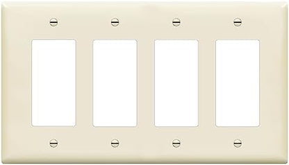 ENERLITES 4-Gang Mid-Size Decorator Switch Outlet Wall Plate Cover, 1 Pack