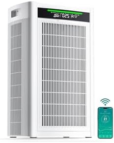 Air Purifiers for Home Large Room 4800 sq ft, with Real HEPA Filters, X-Shaped Powerful Filtration, App Smart Control, AQI Display, Real-Time Temp & Humidity Monitor for Pet Hair, Smoke, Odors, HAP608