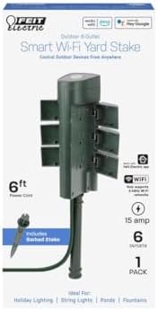 Feit Electric 125V 15A Alexa Google Smart Wifi Yard Stake