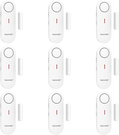 TECKNET Door Alarms for Kids Safety, Window Alarm Pool Alarms Door Alarm for Home Security, 2-in-1 Alarm & Chime, 3-Level Volume Control, Wireless Alarm for House Hotel Cars Sheds Caravans (9 Pack)