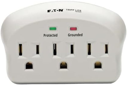 Eaton Tripp Lite SK3-0 Multi-Plug Wall Outlet Extender Surge Protector, 3 Outlets, 660 Joule Rating, Diagnostic LEDs, Portable Travel Wall Plug, Lifetime Manufacturer's Warranty & $5,000 Insurance