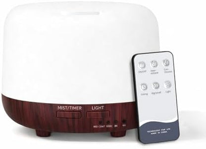SPLITSKY 300ml Essential Oil Diffuser for Bedroom with 7-Color LED Light