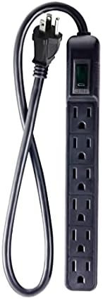Go Green Power Inc. GG-16103MINBK 6 Outlet Surge Protector, Black