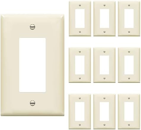 ENERLITES 1-Gang Mid-Size Decorator Switch Outlet Wall Plate, 10 Pack