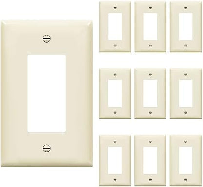 ENERLITES 1-Gang Mid-Size Decorator Switch Outlet Wall Plate, 10 Pack