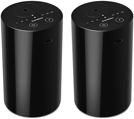 2 Pack ANZ Waterless Diffuser for Essential Oil, Black + Black