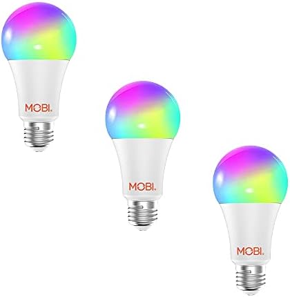 MOBI Smart LED Light Bulb | Multicolor Changing/Controlled Bulbs, No Hub, Wireless - 3 Bulb Kit