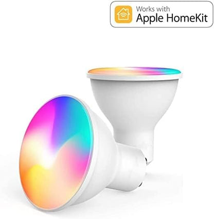 Homekit GU10 WiFi Smart RGBCW LED Light Bulb Dimmable Works with Apple Homekit Siri Voice Control