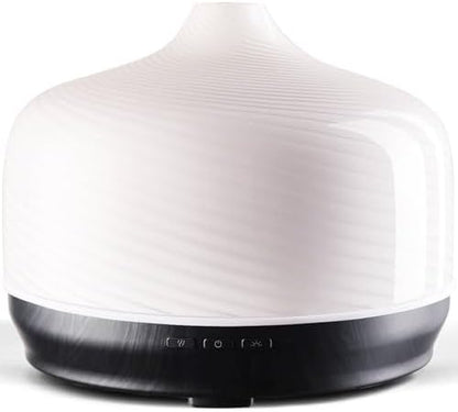 Porseme 500ml Glass Essential Oil Diffuser Aromatherapy Ultrasonic Cool Mist Humidifier 15-21 Running Hours Waterless Auto-Off Air Diffusers for Sleeping Yoga Working Spa(Pure White)