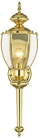 Livex Lighting 2112-02 Outdoor Wall Lantern, Polished Brass