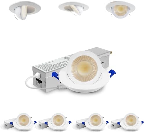 Adetu 4 Pack 2 inch 5CCT LED Gimbal Recessed Light, 5W=50W, 550LM, 120V