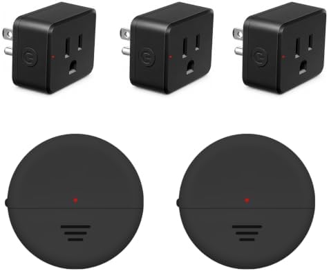 NineLeaf Wireless Motion Sensor Outlet w Timer Setting,PIR Sensor Slim Plug | Auto Turn On/Off, Adjustable Detection Range, 15A/1500W 260FT for Christmas Lights,Fans, Garage, Hallway, 2Sensors 3Plugs