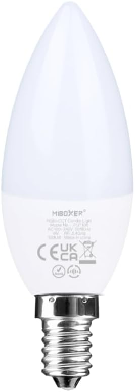 MiBOXER FUT108 4W RGB+CCT Candle Light, 2.4G RGB+CCT Bulb, Bulb, 2.4GHz RF Remote Controllable