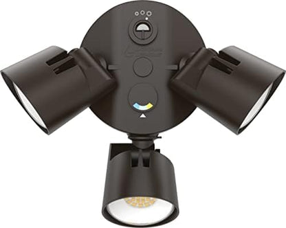 Lithonia Lighting HomeGuard 3-Light LED Outdoor Flood Lights, Dusk to Dawn