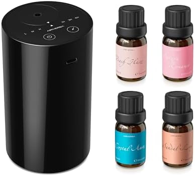 Airversa AN8 Waterless Essential Oil Diffuser Starter Kit, Black