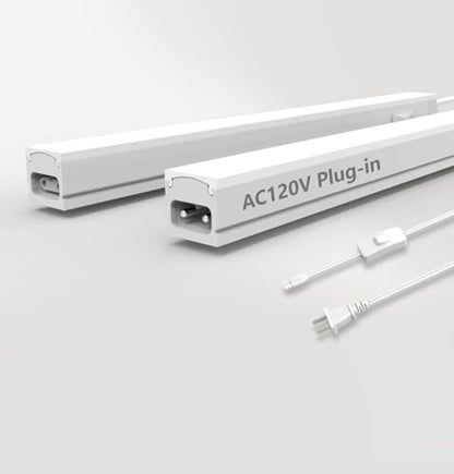 Leetdud Under Cabinet Lighting Plug in, 32 Inch 2 Pcs, Linkable AC120V 3CCT 3000K/4000K/5000K Ultra Slim, LED Under Cabinet Lights for Counter Light, Kitchen, Shelf, Sink, Workshop, Desk, White