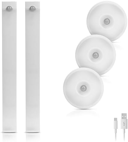 iHome Rechargeable Auto Sensing Light Bars, Motion Sensor, Dimmable, Auto/Always-On Modes, Easy Installation (5-Pack (2 Light Bars & 3 Puck))