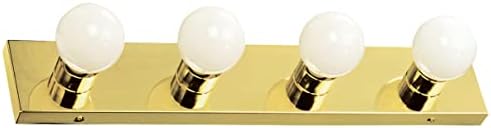 Design House 500868 4-Light Vanity Strip Light Contemporary Dimmable for Bathroom, Bedroom, Makeup Vanity, Polished Brass