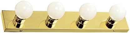 Design House 500868 4-Light Vanity Strip Light Contemporary Dimmable for Bathroom, Bedroom, Makeup Vanity, Polished Brass