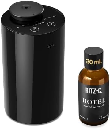 Airversa AN6 Waterless Essential Oil Diffuser Starter Kit, Black