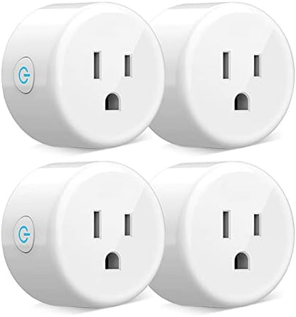 Smart Plug, WiFi Outlet Socket Compatible with Alexa Google Home, No Hub Required Surge Protection Plug, ETL Certified FCC Listed 120V 10A 2.4 GHz Wi-Fi Smart Outlet with Timer, 4 Pack