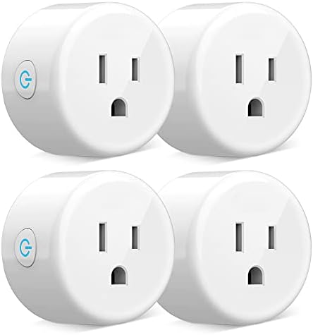 Smart Plug, WiFi Outlet Socket Compatible with Alexa Google Home, No Hub Required Surge Protection Plug, ETL Certified FCC Listed 120V 10A 2.4 GHz Wi-Fi Smart Outlet with Timer, 4 Pack