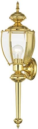Livex Lighting 2112-02 Outdoor Wall Lantern, Polished Brass