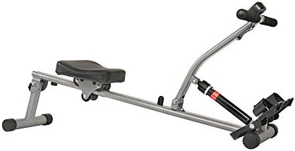 Sunny Health & Fitness Compact Hydraulic Rower with 12-Level Resistance | Full-Body Cardio, Joint-Friendly, Lightweight & Portable, Quiet & Smooth Row, Easy-Assembly, Free SunnyFit App