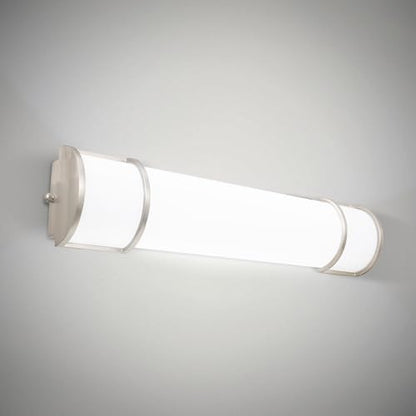 ASD LED 24" Vanity Flush Mount Light Fixture, Linear Bathroom Lighting Bar | 3CCT, Dimmable, ETL Listed | 25W 2600LM 3000-5000K 100-277V | Long Tube Bath Wall Sconce Over Mirror | Nickel
