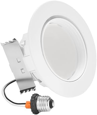 Maxxima 4 in. Rotatable LED Retrofit Downlight Gimbal, 1000 Lumens, 5 CCT