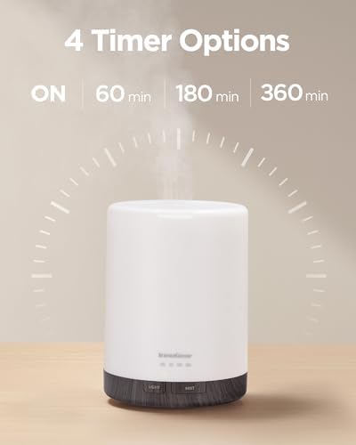 InnoGear 300ml Essential Oil Diffuser for Home Scent Humidifier, Brown