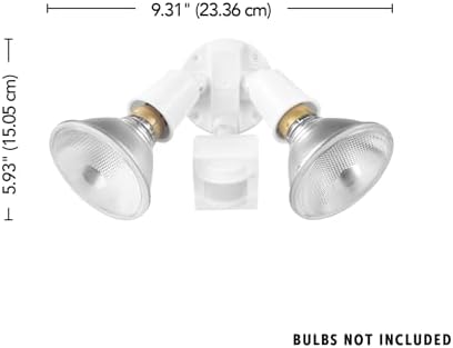 GLOBE Electric 17000269 110-Degree 240 W Twin Head White Hardwired Motion Sensor Security Flood Light, Spotlight, Outdoor, Outside House Lights (Pack of 12)