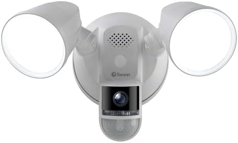 Swann 4K Floodlight Security Camera,Security Camera Outdoor with a 32GB Micro SD Card, 2-Way Talk, Motion Detection, Color Night Vision, 2600 Lumens, Wired, Waterproof