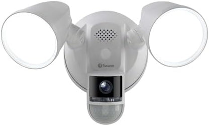 Swann 4K Floodlight Security Camera,Security Camera Outdoor with a 32GB Micro SD Card, 2-Way Talk, Motion Detection, Color Night Vision, 2600 Lumens, Wired, Waterproof