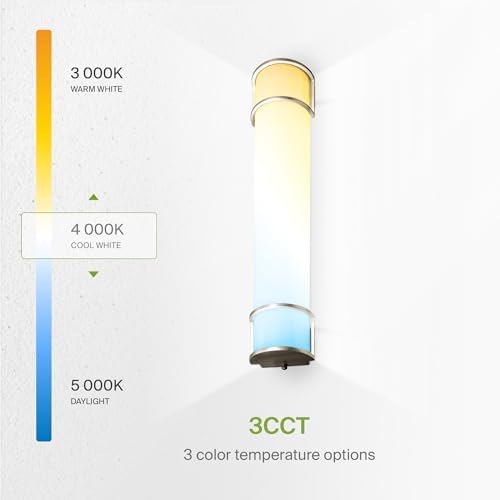 ASD LED 30" Vanity Flush Mount Light Fixture, Linear Bathroom Lighting Bar | 3CCT, Dimmable, Energy Star, ETL Listed | 28W 2425LM 3000-5000K 120V | Long Bath Wall Sconce Over Mirror | Nickel, 4 Pack