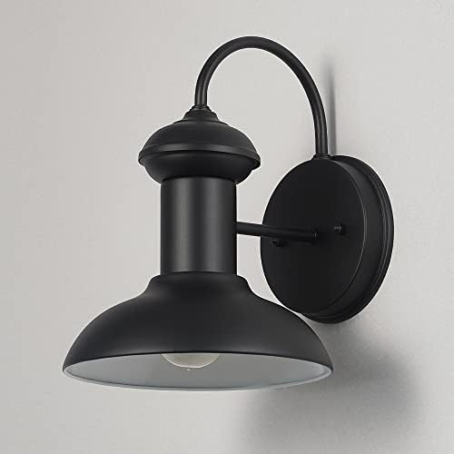 Globe Electric 44862 Martes 1-Light Outdoor Indoor Wall Sconce, Matte Black