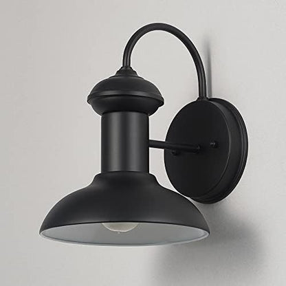Globe Electric 44862 Martes 1-Light Outdoor Indoor Wall Sconce, Matte Black