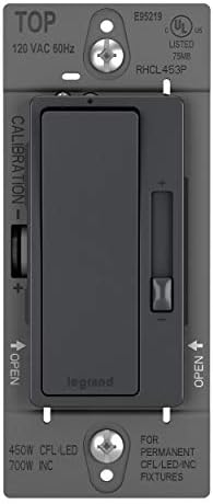 Legrand Radiant 450W LED Dimmer Light Switch 3-Way Rocker Graphite 1-Pack