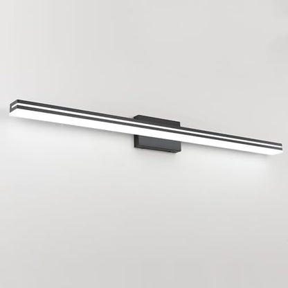 SineRise 48-Inch LED Modern Bathroom Vanity Light Bar, Matte Black Modern Acrylic Bathroom Wall Lighting Fixtures Over Mirror (Cool White 6000K)