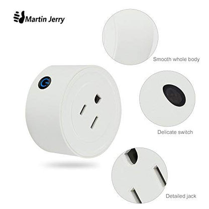 Martin Jerry mini Smart Plug Compatible with Alexa and Google Home, Smart Home Devices, No Hub Required, Easy Installation and App Control as Smart Switch Timing (Round) (4Pack)