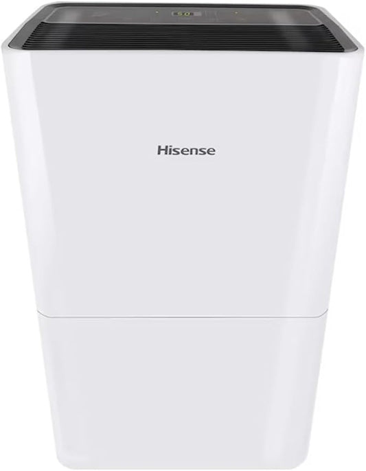 Hisense ConnectLife Smart Control 50 Pint 3-Speeds Dehumidifier, 3 Fan Speeds (High, Low, Auto), WiFi Enabled, Low Noise Airflow System 46 dB, 115v, Up to 4500 sq.ft, DH7021W1WG (Renewed)