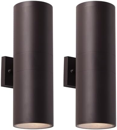 mirrea 18" Modern Outdoor Porch Light 2 Lights, Oil Rubbed Bronze, 2 Pack