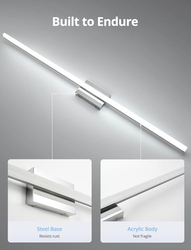 Combuh Bathroom Vanity Light Fixtures Above Mirror, Modern Wall Lamp Chrome