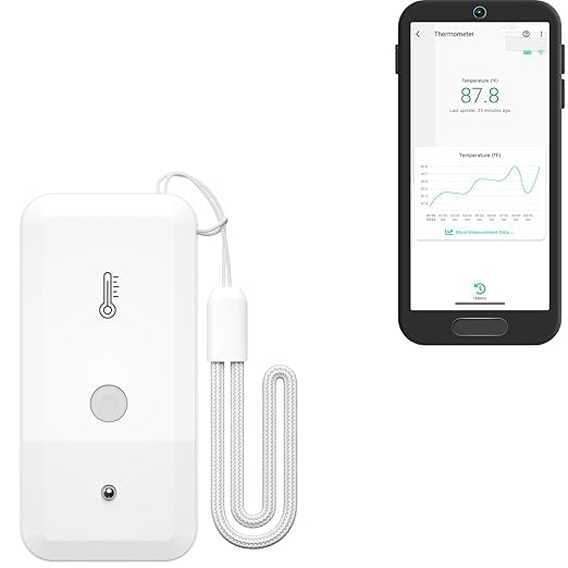 YoLink Smart Wireless Thermometer, Wide Temp Range for Freezer, Fridge, Green House, Pet Cage, App, Emails, Text/SMS alerts, up to 5 Years Battery Life- Hub Required