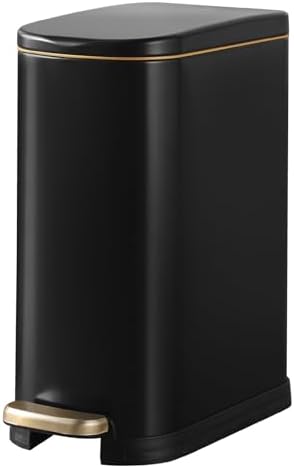SYNCVIBE Bathroom Trash Can with Soft Close Lid 3.5 Gallon Matte Black